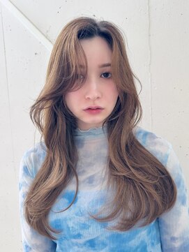 ビーチ(BEACH) 黒髪/レイヤーカット/韓国ヘア/小顔/前髪長め/オリーブグレー