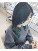 髪質改善×デザインカラーエメラルドグリーン