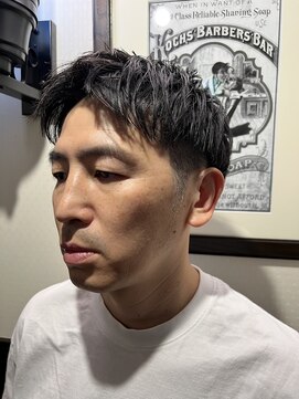 ラヴィザバーバー 理容室(LAVIE the BARBER) ショート2ブロック短髪ニュアンスパーマセンターパート