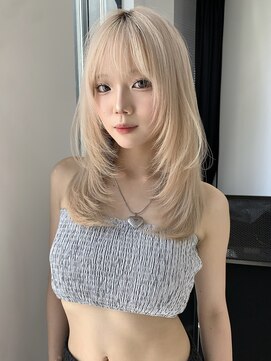 ランテルディ 渋谷(LANTERDIT) ★ミルクティー/ホワイトベージュ/レイヤー/韓国/ダブルカラー