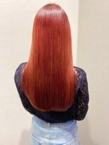 ナフィ バイ エイム 町田店(Nafie by eim)&nbsp;高発色オレンジレッド/髪質改善ストレートロング/オレンジカラー