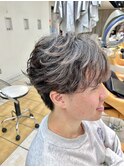 ツーブロック◎シースルーマッシュフェザーパーマ爽やか