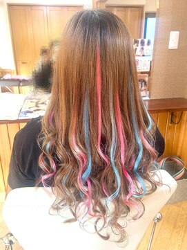 エクステンション クーチャー(Extention Cu'cha) エクステ ピンク 水色メッシュ