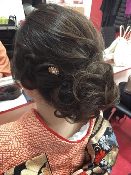 ヘアセットサロン プティ 神戸三宮(petit) サイド編み込み和装ヘア