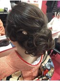 サイド編み込み和装ヘア
