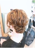 ミディ編み込みシニヨンアレンジ【ヘアアレンジ　立川南/立川】