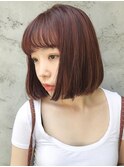 【mee.】 ぱつっとボブ チェリーレッド