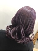ダークピンクラベンダー　ショコラベージュ　ミディアムヘア