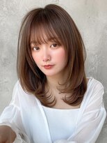 ラルユー 金山(LallYou)&nbsp;黒髪/グレーベージュ/レイヤーロング/前髪パーマ