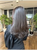 グレージュ　レイヤーカット　セミロング