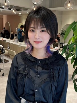 ミズチャーム(Ms.CHARM) 裾カラー/グラデーションカラー/ピンク×パープル