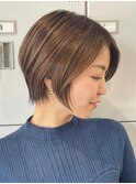 30代40代大人女性/前髪ありショートボブ/ショートヘア/髪質改善