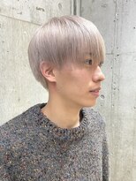 韓国風メンズミルクティーベージュダブルカラーハイトーンカラー