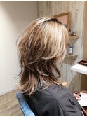 30代おすすめ/レイヤーカット/大人向けハイライトカラー