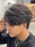 メンズカット+フェザーパーマ￥12500[万代/センターパート/メンズサロン/眉毛]