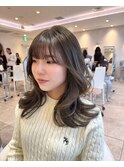 毛流れレイヤーオリーブベージュグレージュブリーチなし