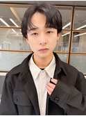 爽やかメンズ☆ビジネスショートマッシュ黒髪透明感カラー