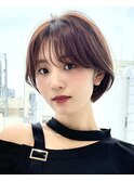 40代50代に人気の前下がりショートボブ 新宿