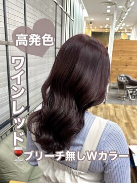 イエベ秋ブルベ夏高発色ブリーチ無しダブルカラーワインレッド