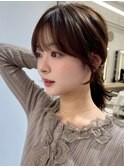 茗荷谷レイヤーカット韓国ダブルカラー顔周り前髪カットボブ