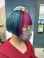 エシェル 平塚店(echelle) ブリーチデザインカラー×レインボーユニコーンボブ