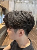 フェザーパーマ センターパート