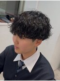 ボリュームを抑えた波巻きスパイラルマッシュ◎