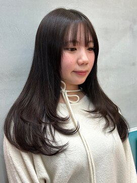 ロンドポレール 北千住(Lond polaire) ダークラベンダーグレージュレイヤーカット韓国巻き顔周りカット
