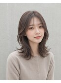 小顔似合わせシースルーバング韓国魅せくびれミディアムレイヤー