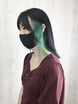 ラッズプラスエイチ(Lads+h) 【Lads+h 】インナーカラー ミントグリーン