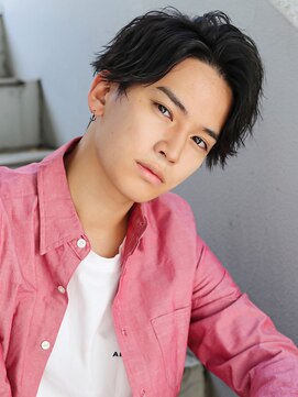 アフロート ディル(AFLOAT D'L) ソフトツイスト黒髪マッシュネオウルフオリーブカラーワンレン