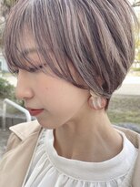 スタイル 袋町(STYLE)&nbsp;小顔ショート × うる艶ラベンダー × 極細ハイライト