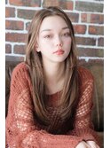 【柴田彩香】小顔セミウェットウェーブオリーブカラーハイライト