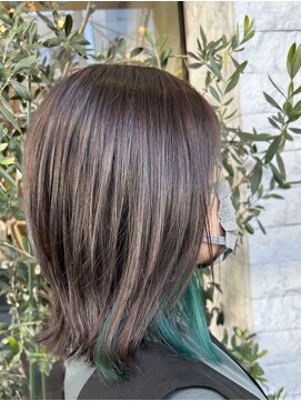 アース 岐阜店(HAIR&MAKE EARTH) インナーカラー/グリーン/イヤリングカラー