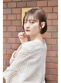 大人可愛い20代30代40代黒髪前下がりショートボブ丸みショート◎