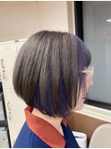 【前下がりボブ/インナーカラー/ラベンダー】20代30代40代50代