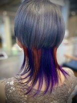 キャラ シャローネ 池袋(Chara Chalone)&nbsp;マッシュウルフインナーカラーオレンジムラサキ個性派ちゃん