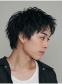仙台スパイキーショートパーマフェザーパーマ30代メンズヘア黒髪