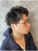 メンズ×ハイライトショート