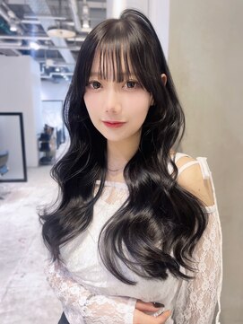 アルバム 池袋(ALBUM) ロング暗めカラー韓国ヘア顔周りレイヤー_F30787