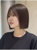 オリーブグレー/ボブ/顔周り/小顔/髪質改善/縮毛矯正原宿23
