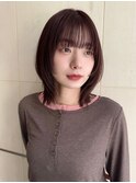 ミディアム レイヤーカット 顔周り 小顔 髪質改善