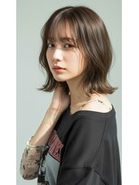コートフィールエー(CO_T feel.a)&nbsp;【垢抜け外ハネ】透明感ベージュ×シースルーバング