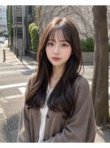  &nbsp;&nbsp;&nbsp;ロング×シフォンベージュ×韓国風