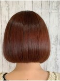 ピンクブラウン ミニボブ