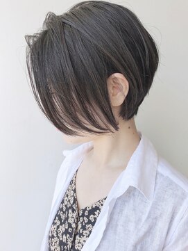 モリオフロムロンドン 原宿本店(morio from London) 【モリオ原宿】黒髪前下がりショートボブ 前髪なし くびれ