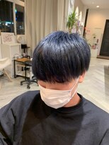 バグズ ヘアデザイン 桔梗が丘店(Baguz HAIR DESIGN)&nbsp;オーシャンブルー×ツーブロックマッシュショート10代20代30代
