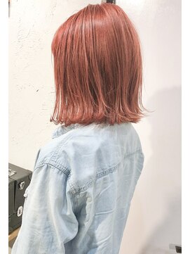 ヘアーアンドアトリエ マール(Hair&Atelier Marl) 【Marl】ピンクオレンジカラー×外ハネボブ