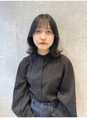地毛風カラー/アッシュブラウン/ナチュラルヘア/小顔カット