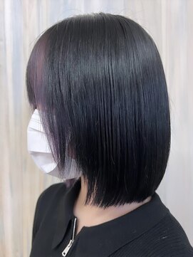 ヘアショップ ホップエム(HAIR SHOP HOP M) ボブ/ボブウルフ/ウルフ女子/インナーカラー/紫